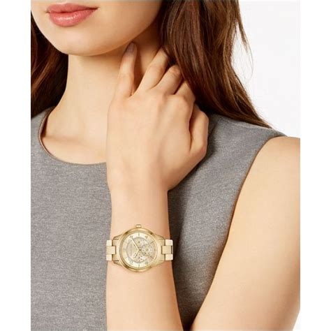 michael kors runway gold-tone watch style mk6588|Michael Kors Runway Gold Dial Ladies Watch MK6588.